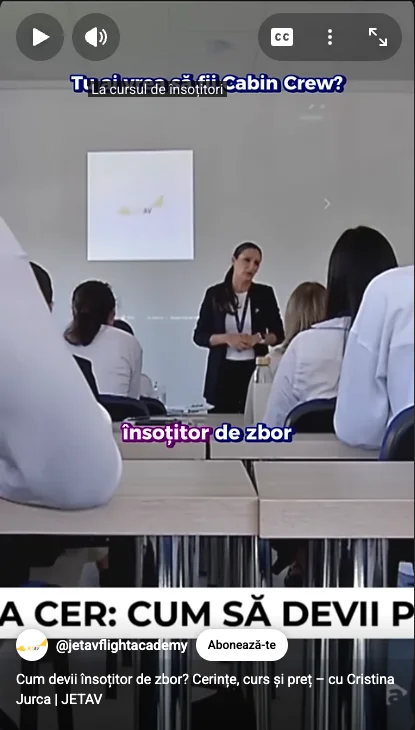 How do you become cabin crew? Requirements, course and price – with Cristina Jurca | JETAV